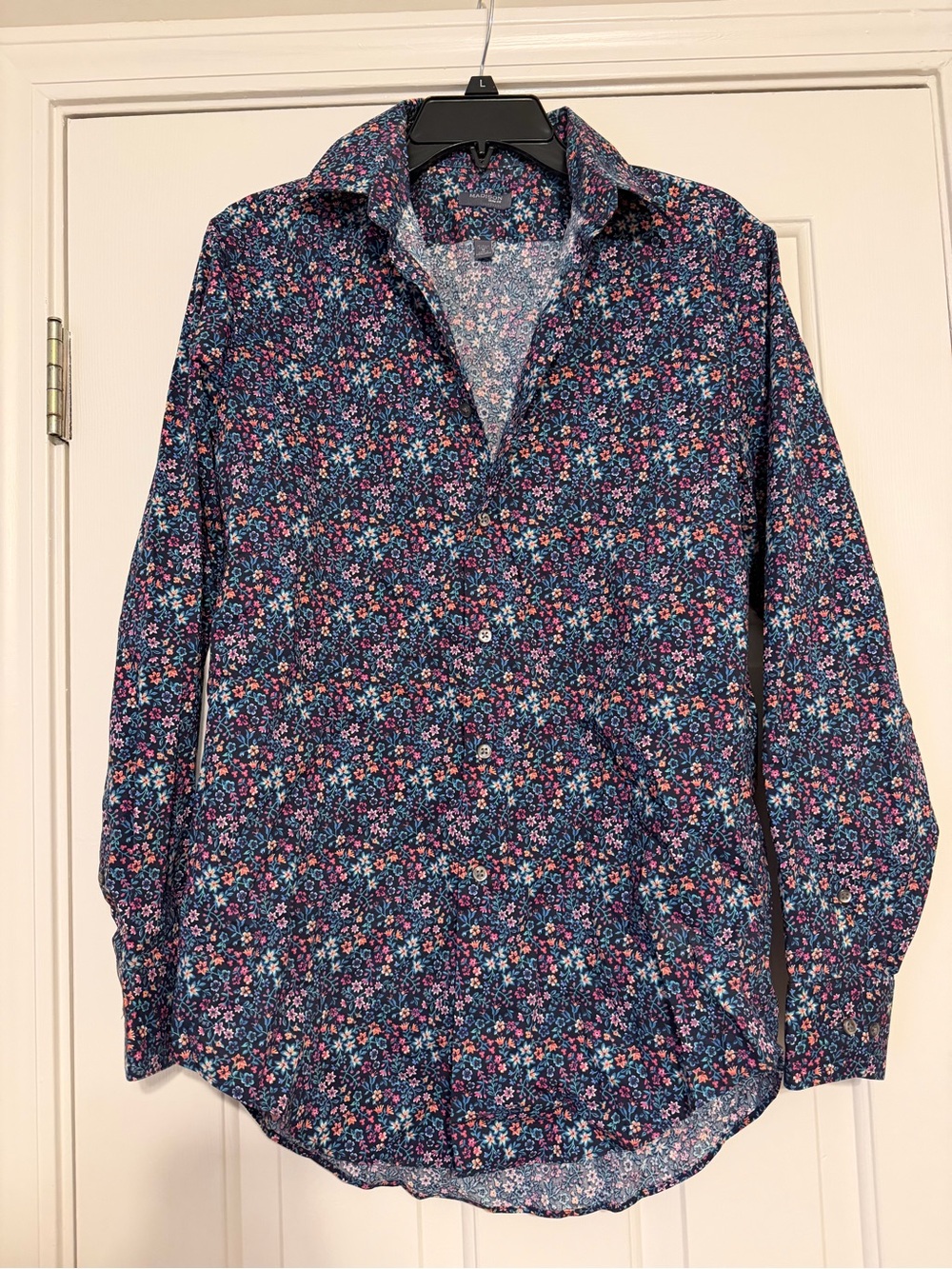 Madison Navy Floral Lightweight Shirt Jacket